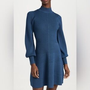 HILL HOUSE HOME The Mariana Dress Slate Blue ribbed Size Large